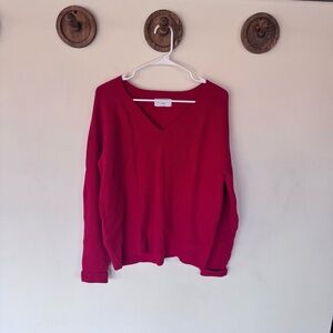 Old Navy Women's Bold Red V-Neck Sweater size small tall